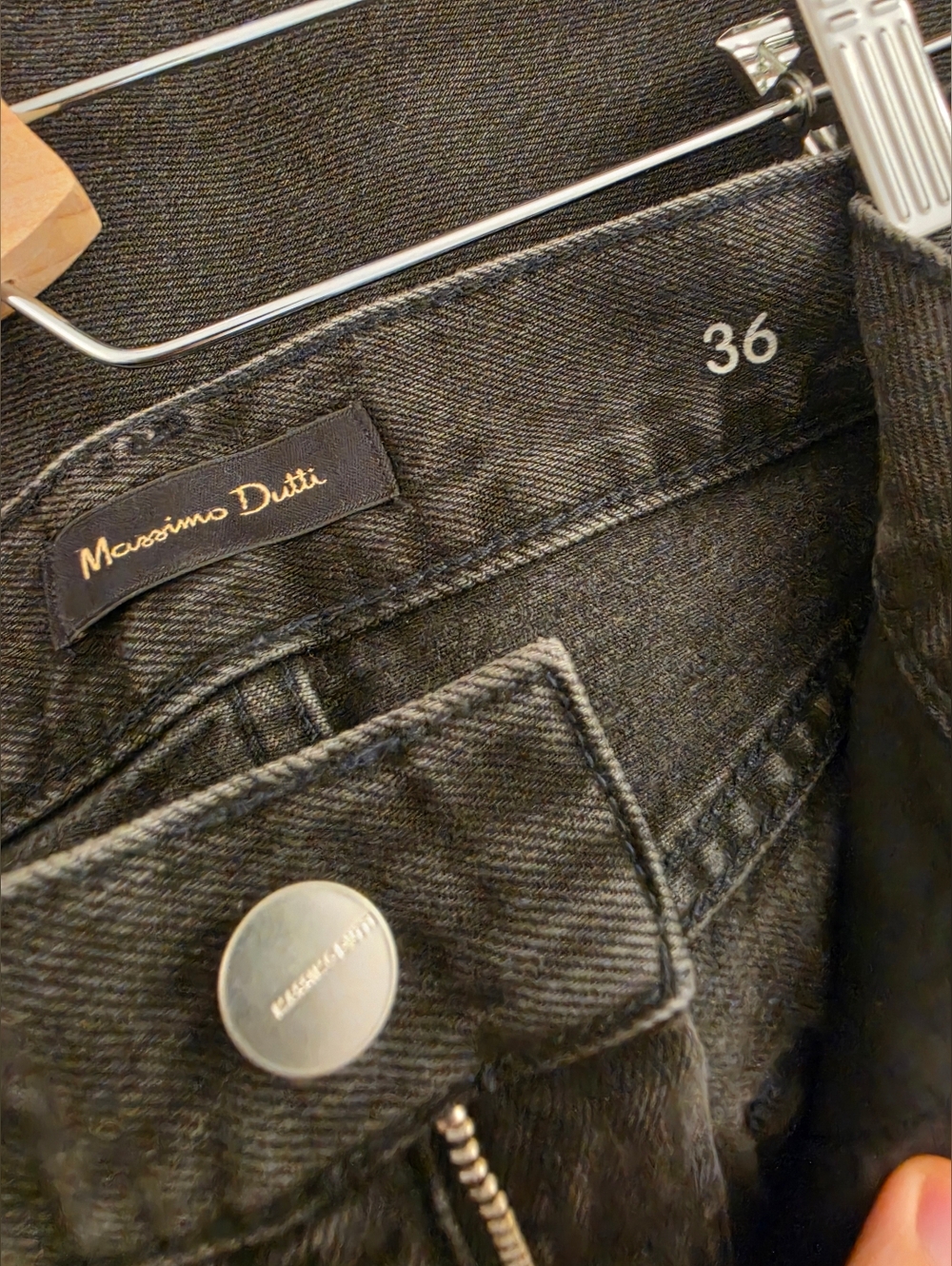 NWOT Women Massimo Dutti High-Rise Palazzo Jeans in Black, US 4, SMALL - Picture 4 of 7